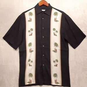 Moda Campia Mens Short Sleeve Hawaiian Shirt Sz.S/Rayon/Pineapples & Palm Trees